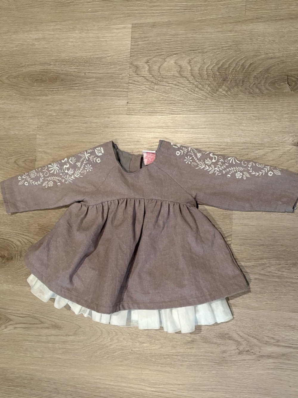 TAHARI BABY Embroidered Sleeve Dress